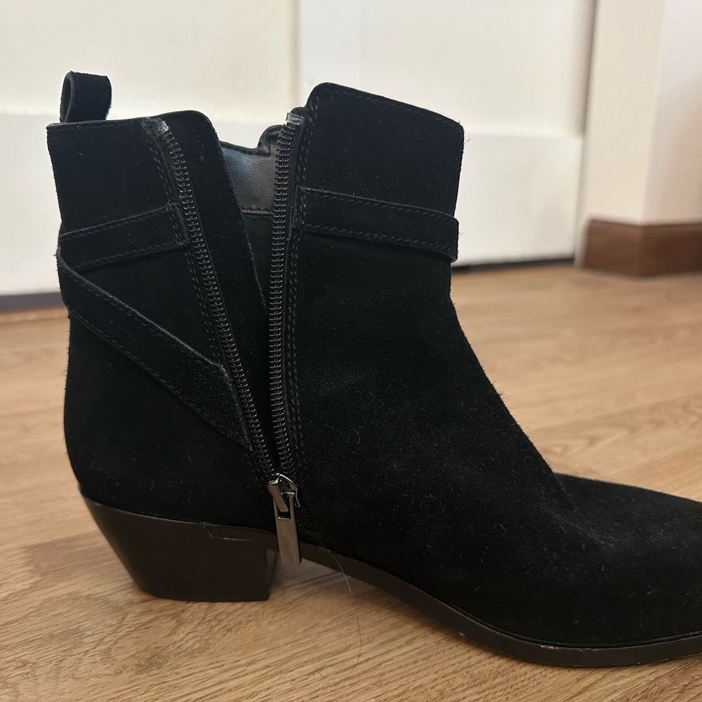 Women's Black Suede Ankle Boots Size 8